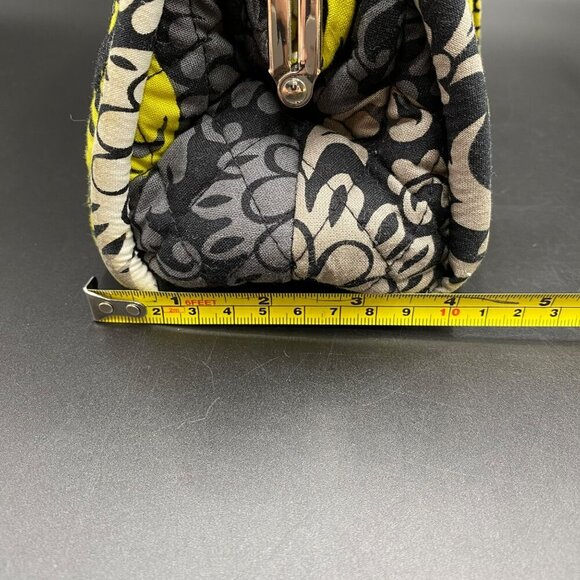 Vera Bradley Retired Yellow Black Baroque Eloise Kisslock Satchel Handbag - Picture 12 of 13